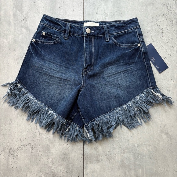 Habitual Other - NEW HABITUAL Kid Mid Rise Fringe Jean Short Girl's 14 Zip Blue Fly Snap Closure